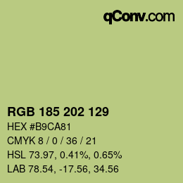 カラーコード: RGB 185 202 129 | qconv.com