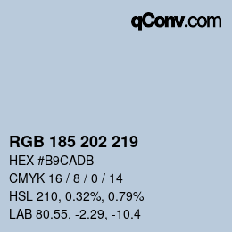 Código de color: RGB 185 202 219 | qconv.com