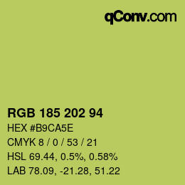 颜色代码: RGB 185 202 94 | qconv.com