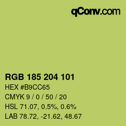 Color code: RGB 185 204 101 | qconv.com
