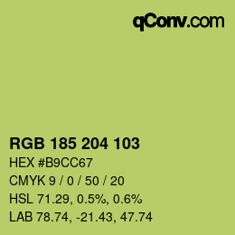 Color code: RGB 185 204 103 | qconv.com
