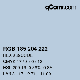 Color code: RGB 185 204 222 | qconv.com