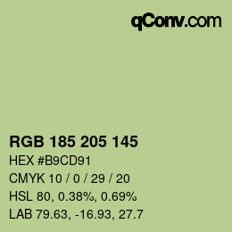 Color code: RGB 185 205 145 | qconv.com