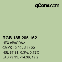 Color code: RGB 185 205 162 | qconv.com