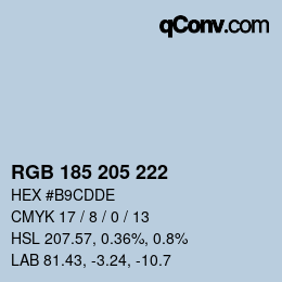 Color code: RGB 185 205 222 | qconv.com
