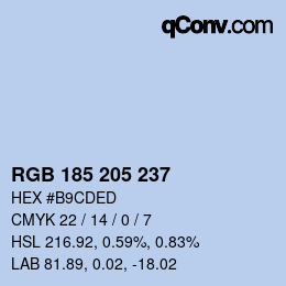 Color code: RGB 185 205 237 | qconv.com
