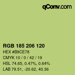 Color code: RGB 185 206 120 | qconv.com
