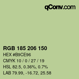 カラーコード: RGB 185 206 150 | qconv.com