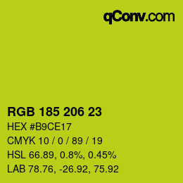 Color code: RGB 185 206 23 | qconv.com