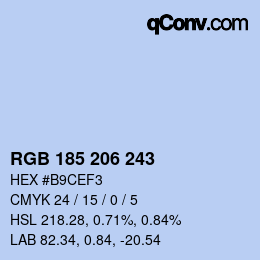 Color code: RGB 185 206 243 | qconv.com