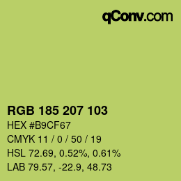 Color code: RGB 185 207 103 | qconv.com