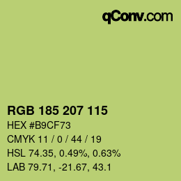 Color code: RGB 185 207 115 | qconv.com