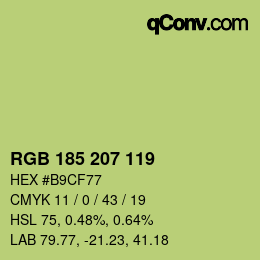 Color code: RGB 185 207 119 | qconv.com