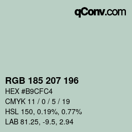 Color code: RGB 185 207 196 | qconv.com