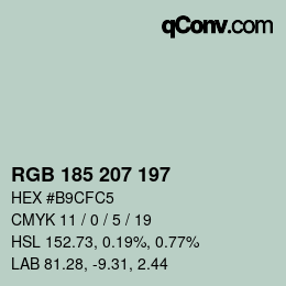 Color code: RGB 185 207 197 | qconv.com