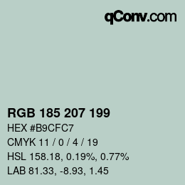 Color code: RGB 185 207 199 | qconv.com