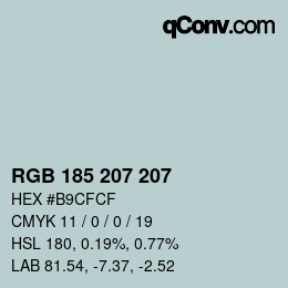 Color code: RGB 185 207 207 | qconv.com