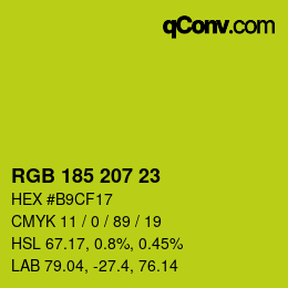 Color code: RGB 185 207 23 | qconv.com
