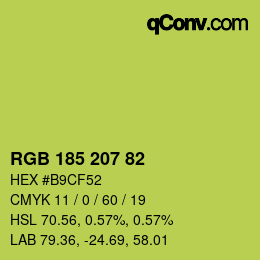Color code: RGB 185 207 82 | qconv.com