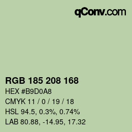 Color code: RGB 185 208 168 | qconv.com