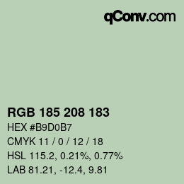 Color code: RGB 185 208 183 | qconv.com