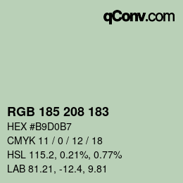 Color code: RGB 185 208 183 | qconv.com