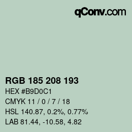 Color code: RGB 185 208 193 | qconv.com