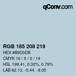 カラーコード: RGB 185 208 219 | qconv.com