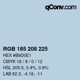 Código de color: RGB 185 208 225 | qconv.com