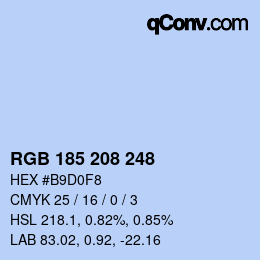 Color code: RGB 185 208 248 | qconv.com