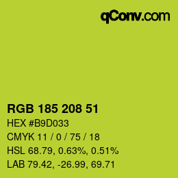 Color code: RGB 185 208 51 | qconv.com