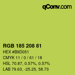 カラーコード: RGB 185 208 81 | qconv.com