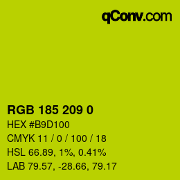 颜色代码: RGB 185 209 0 | qconv.com