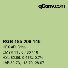 Color code: RGB 185 209 146 | qconv.com