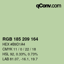 颜色代码: RGB 185 209 164 | qconv.com