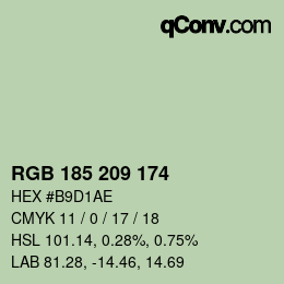 颜色代码: RGB 185 209 174 | qconv.com
