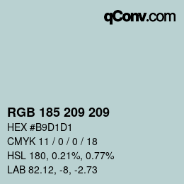 Color code: RGB 185 209 209 | qconv.com