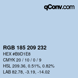 Color code: RGB 185 209 232 | qconv.com
