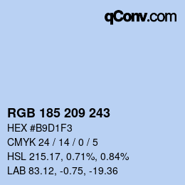 Color code: RGB 185 209 243 | qconv.com