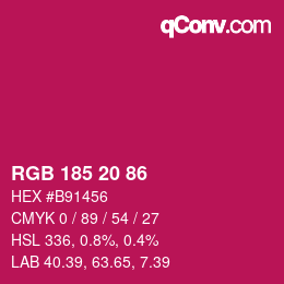 Color code: RGB 185 20 86 | qconv.com