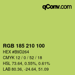 Color code: RGB 185 210 100 | qconv.com