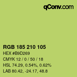 Color code: RGB 185 210 105 | qconv.com