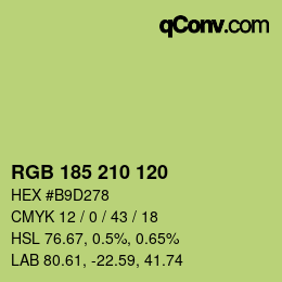 Color code: RGB 185 210 120 | qconv.com