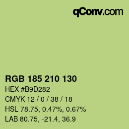 Color code: RGB 185 210 130 | qconv.com