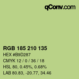 Color code: RGB 185 210 135 | qconv.com