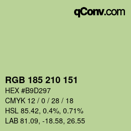 Color code: RGB 185 210 151 | qconv.com
