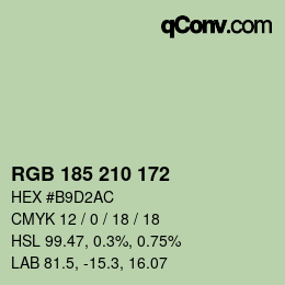 Color code: RGB 185 210 172 | qconv.com