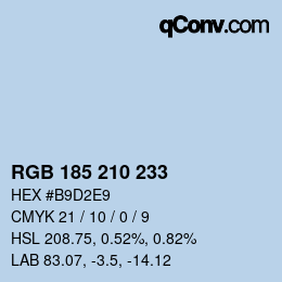 Color code: RGB 185 210 233 | qconv.com