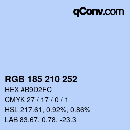 Color code: RGB 185 210 252 | qconv.com