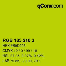 Color code: RGB 185 210 3 | qconv.com